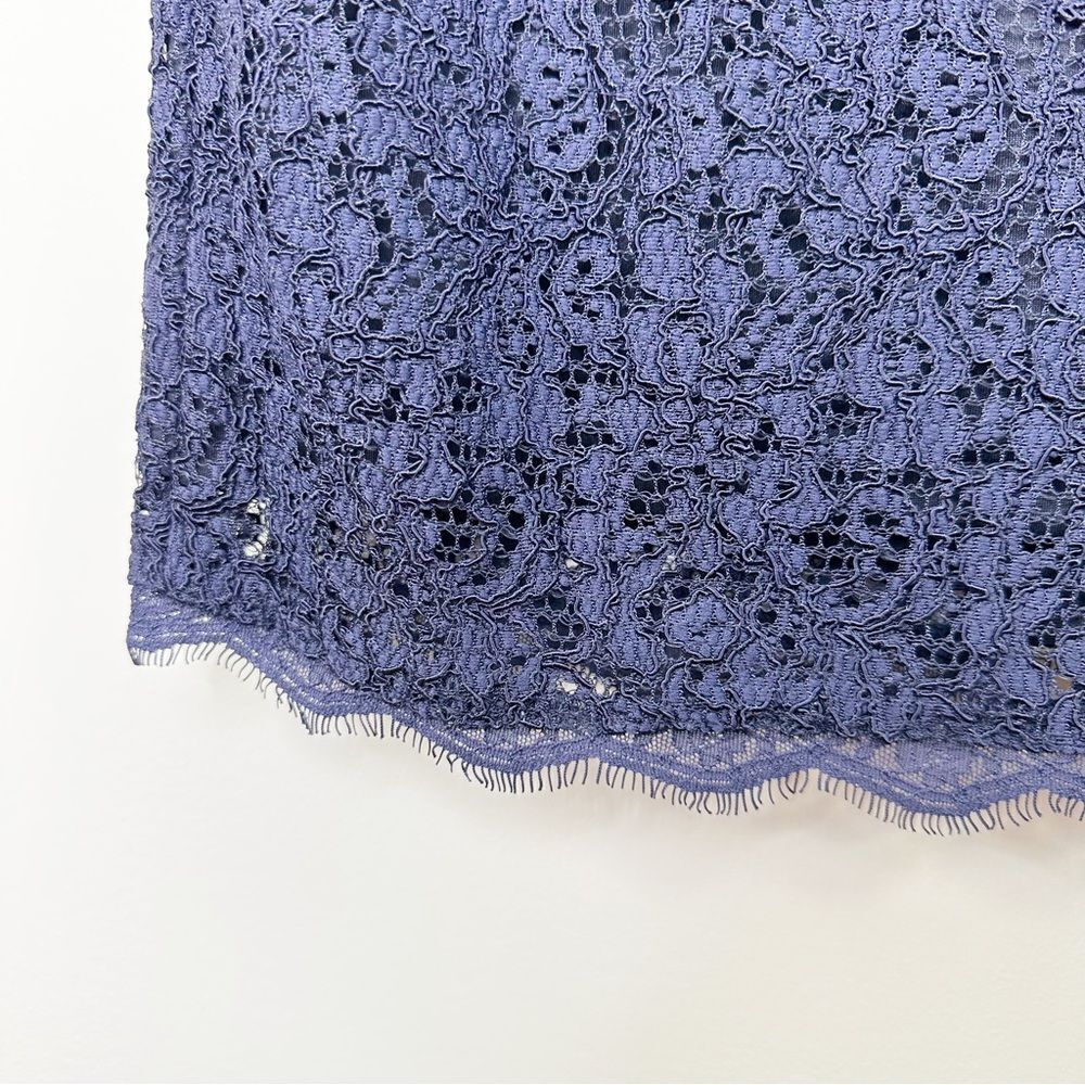 Adrianna Papell NWT Laced Scallop Hem Short‎ Dress Navy Size 2 Blogger Fave - Picture 6 of 16